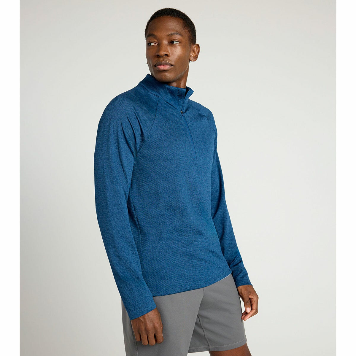 Mondetta men's active melange quarter zip, view 4
