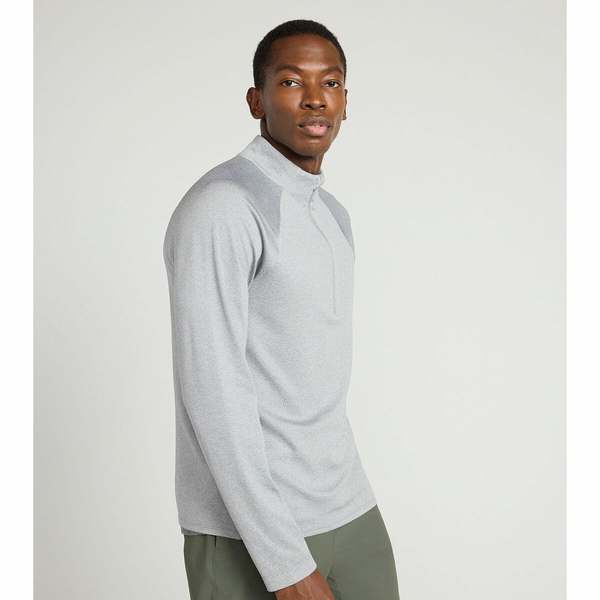 Mondetta men's active melange quarter zip, view 5