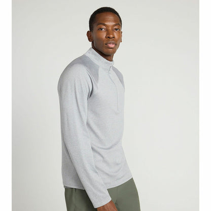 Mondetta men's active melange quarter zip, view 5
