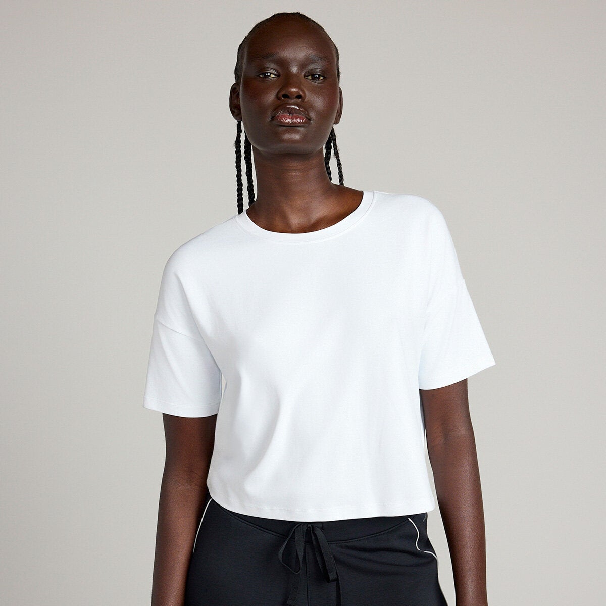 Mondetta women's pique mesh cropped tee, view 2