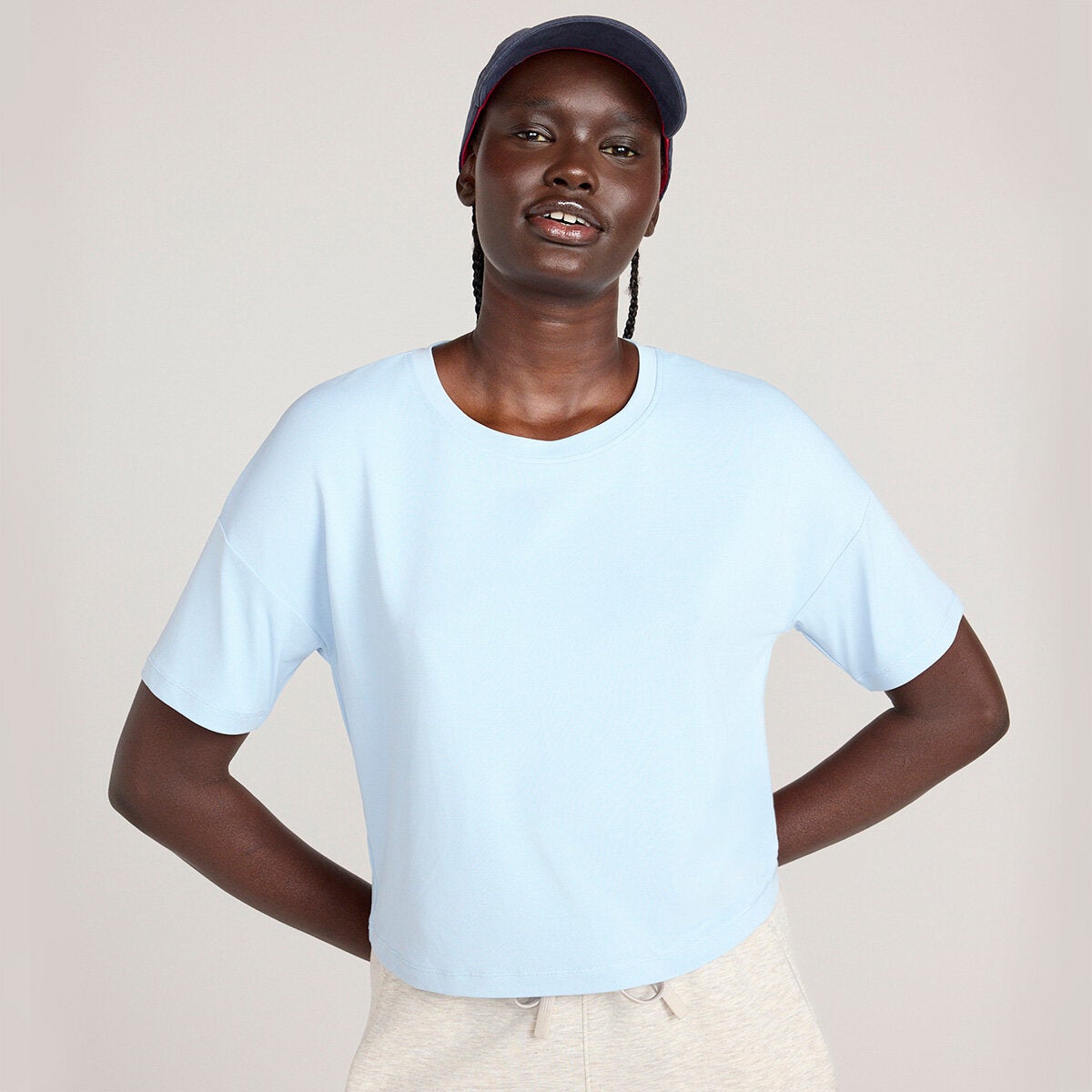 Mondetta women's pique mesh cropped tee, view 3