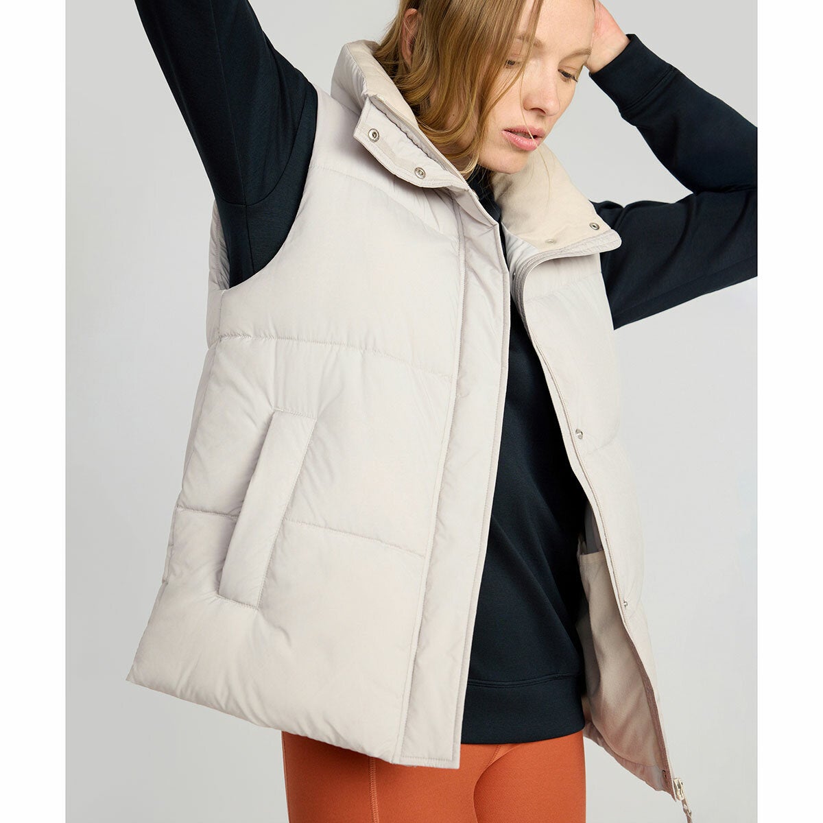 Mondetta women's puffer vest cream, view 4