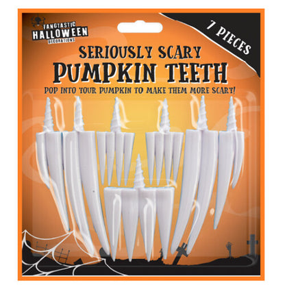 Halloween 7 Pcs Pumpkin Carving Teeth Set for Kids – Creative Jack-o'-Lantern Accessories