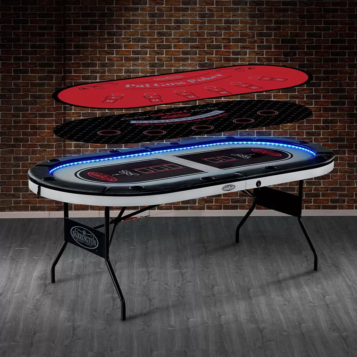 Barrington 10-Player Poker Table | LED Gaming Experience | Poker Nights & Home Casinos