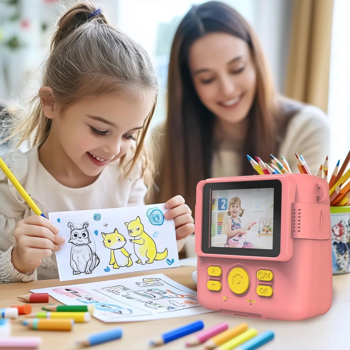 Kids LCD Camera Video Recorder 1080P Mini Digital Children Cam Instant Print | Portable Toy Camera for Kids Photography & Video