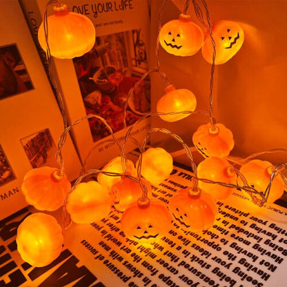 PAWARSO Halloween Pumpkin String Lights 3 Metres 20 LEDs, 2 Modes Waterproof Fairy Lights Battery Operated for Halloween