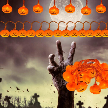 PAWARSO Halloween Pumpkin String Lights 3 Metres 20 LEDs, 2 Modes Waterproof Fairy Lights Battery Operated for Halloween