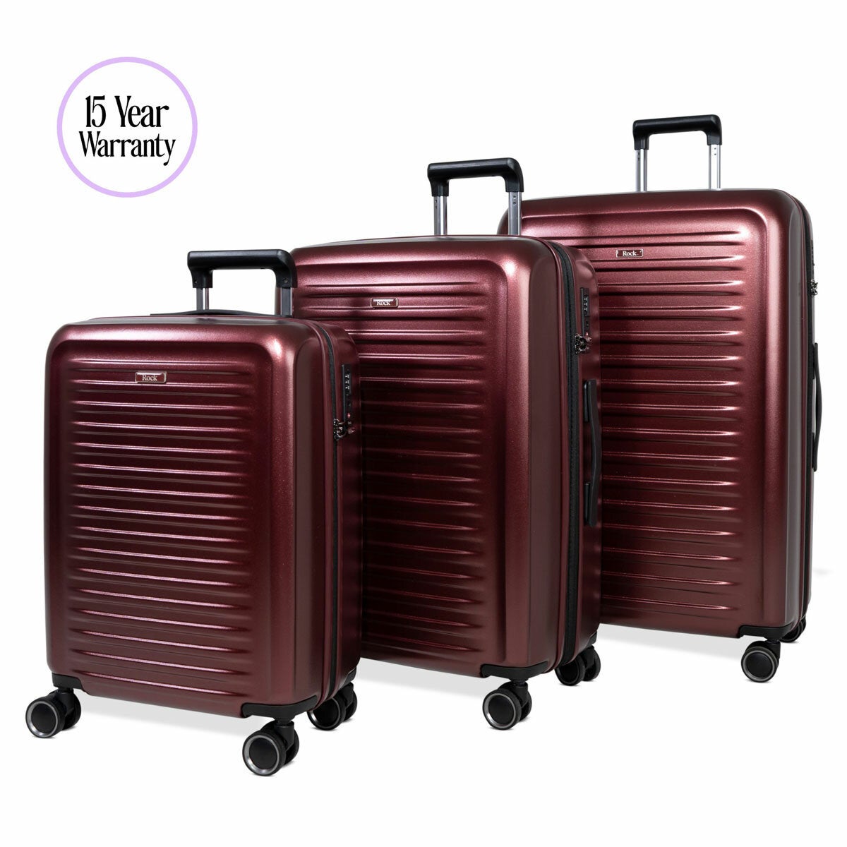 Rock Legacy hardside 3 piece suitcase set, view 2