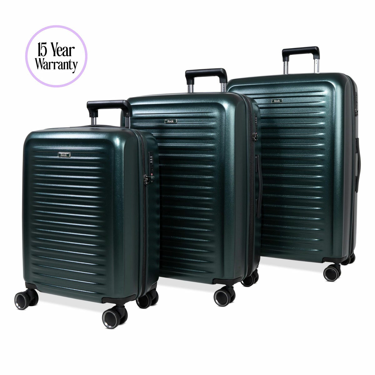 Rock Legacy hardside 3 piece suitcase set, view 3