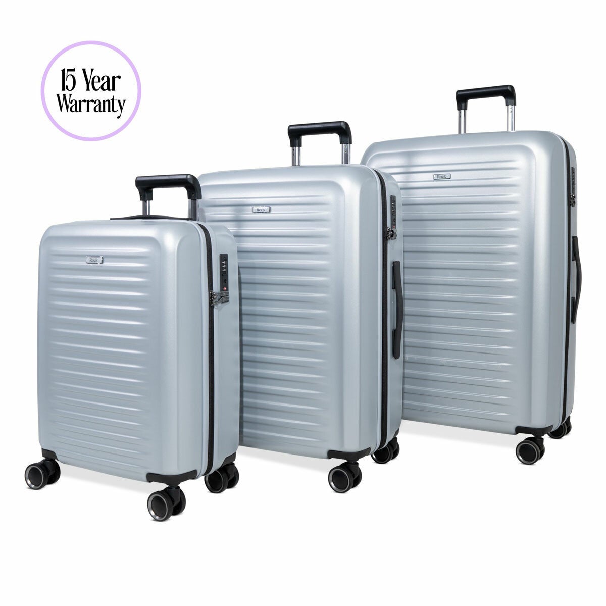 Rock Legacy hardside 3 piece suitcase set, view 4