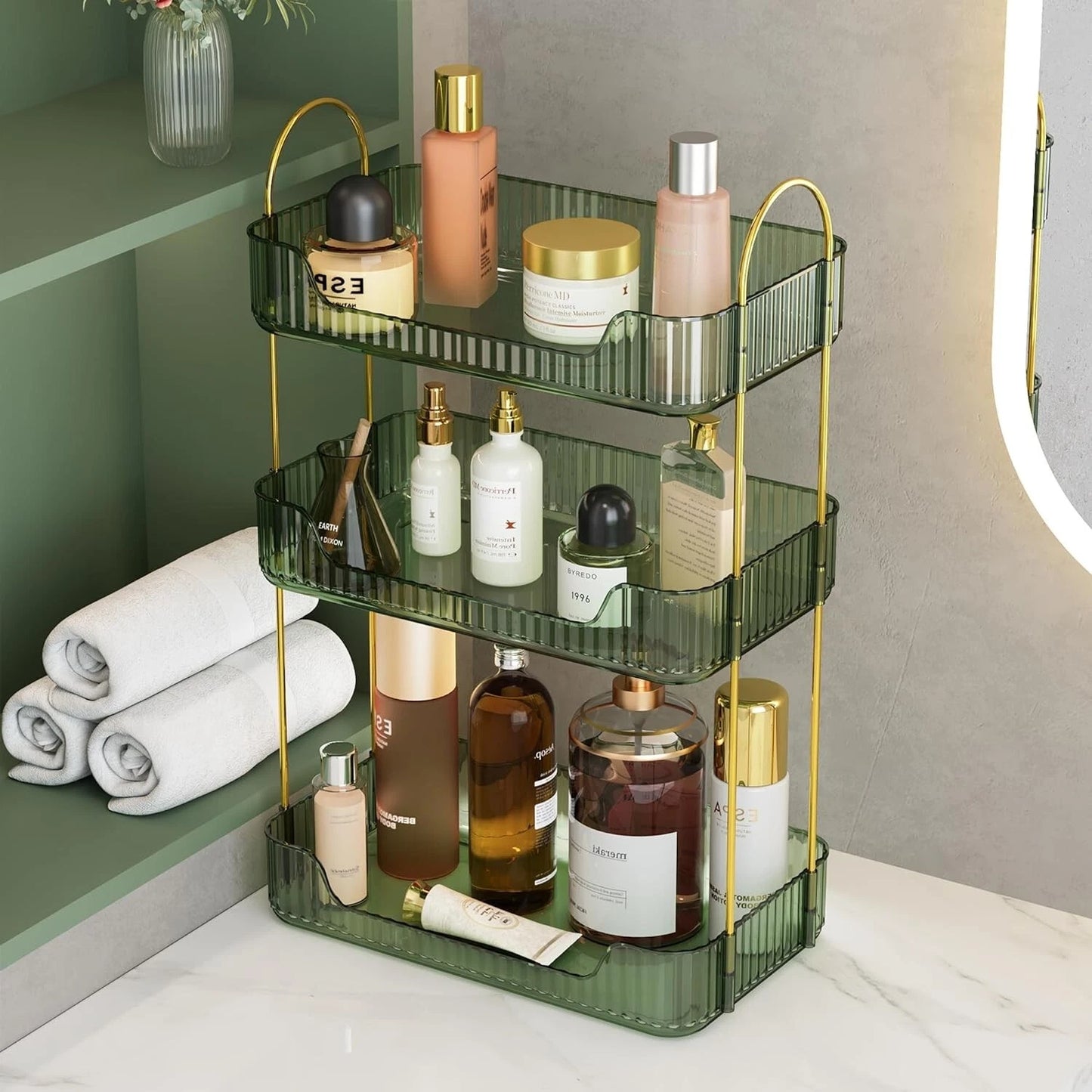 3 tier cosmetic makeup organiser shelf for perfumes, skincare and beauty storage-2