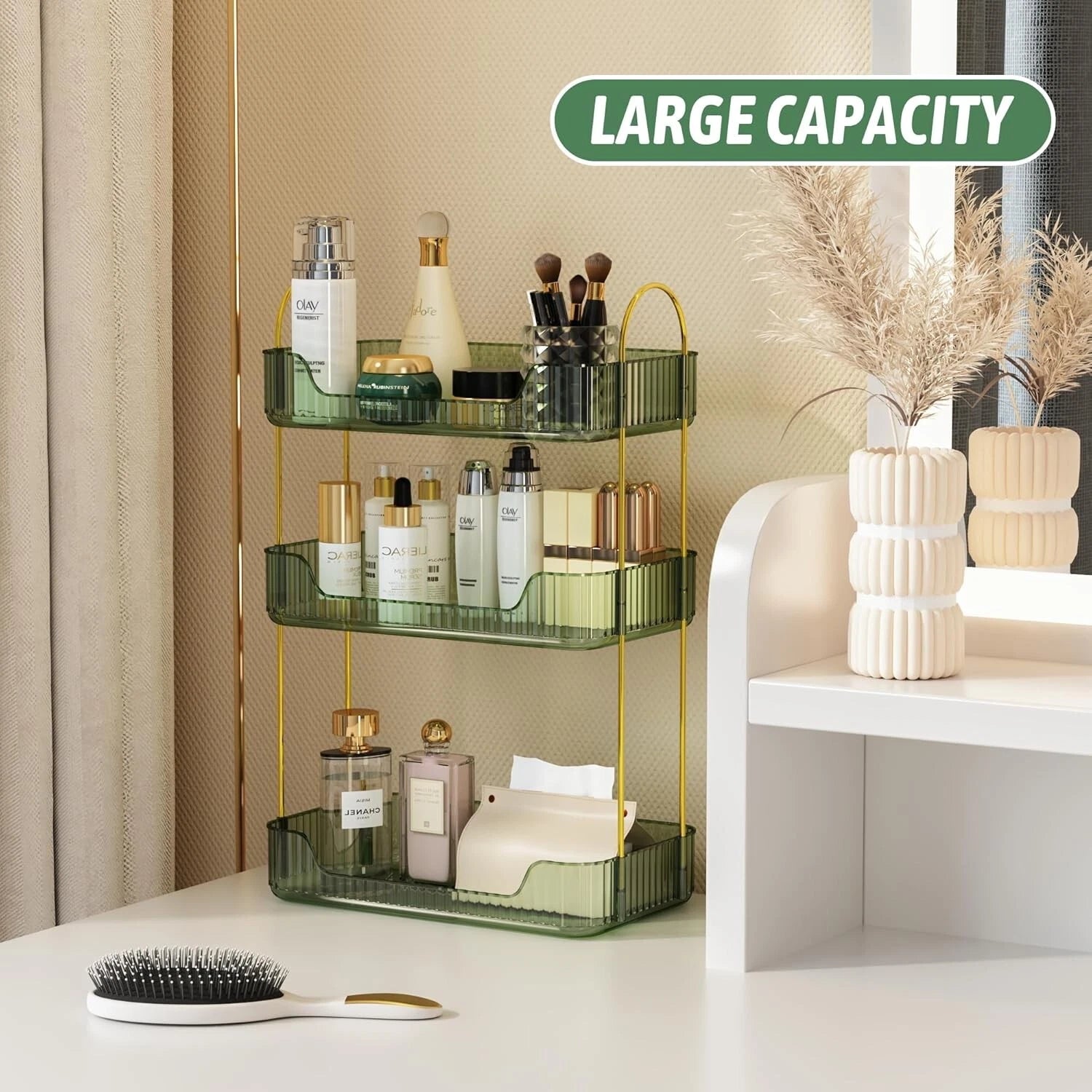 3 tier cosmetic makeup organiser shelf for perfumes, skincare and beauty storage-3