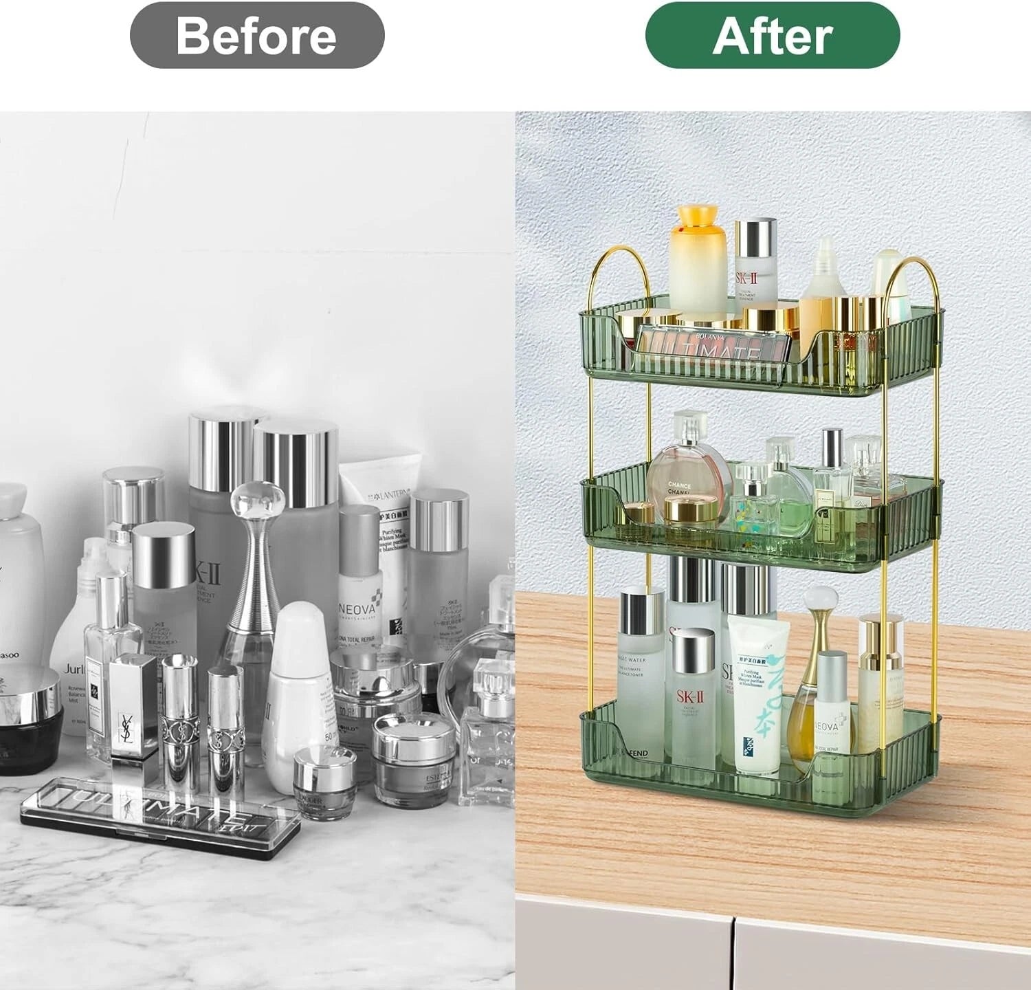 3 tier cosmetic makeup organiser shelf for perfumes, skincare and beauty storage-7