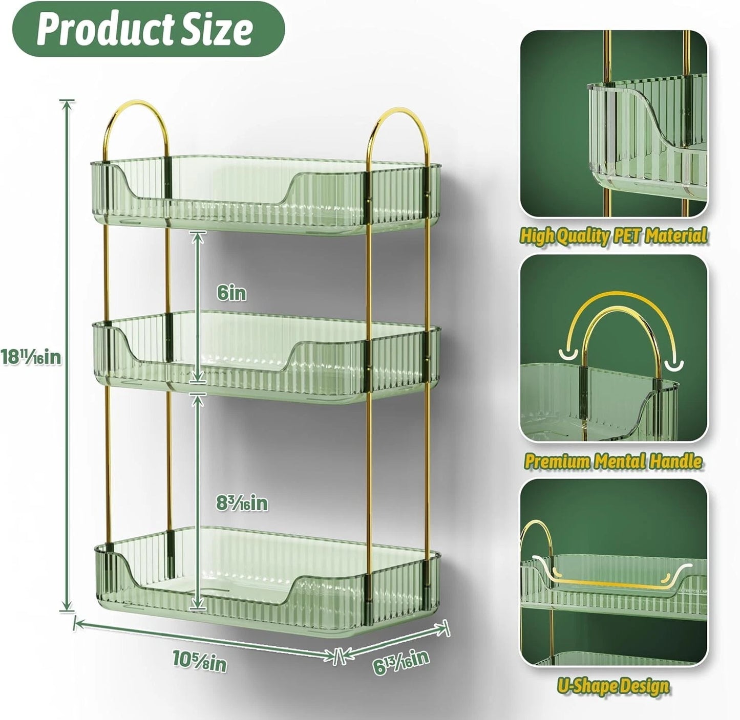 3 tier cosmetic makeup organiser shelf for perfumes, skincare and beauty storage-8