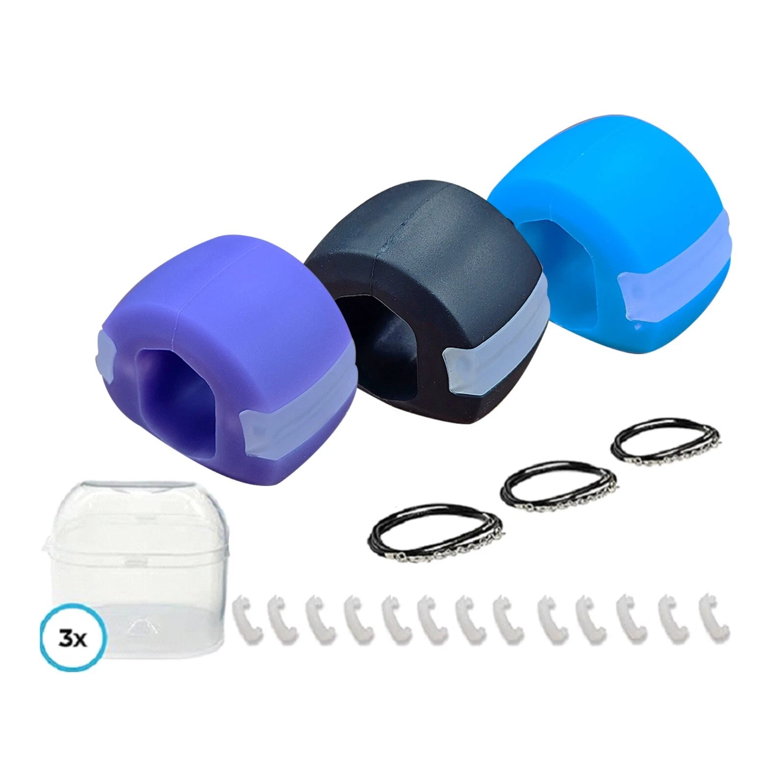Jawline exerciser trainer with 3 strength levels and extra strips for face toning-1