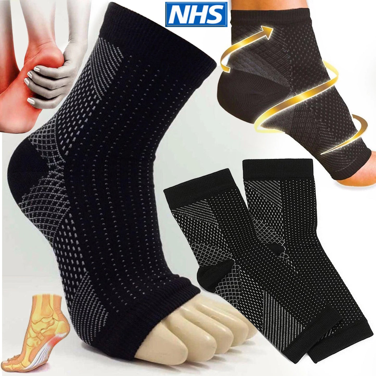 Compression foot support socks for plantar fasciitis arch and heel pain relief-4