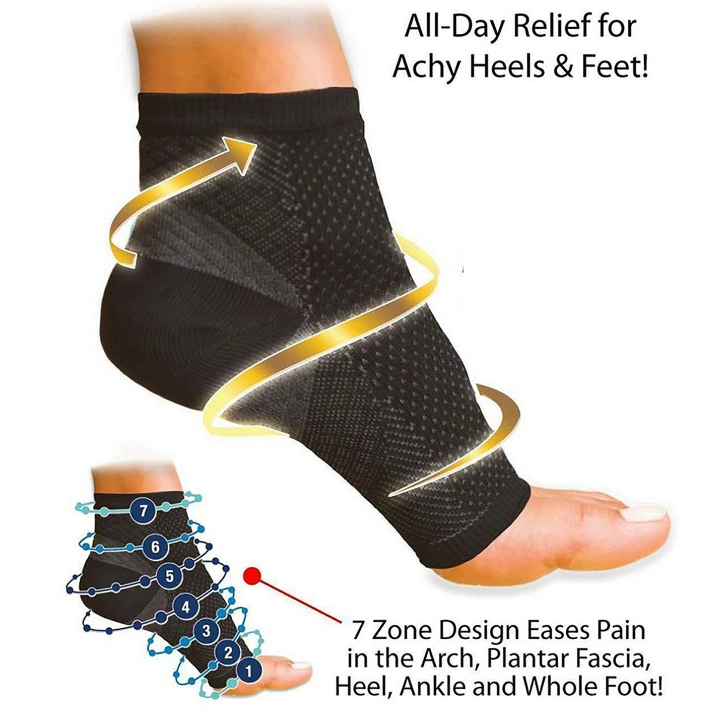 Compression foot support socks for plantar fasciitis arch and heel pain relief-5