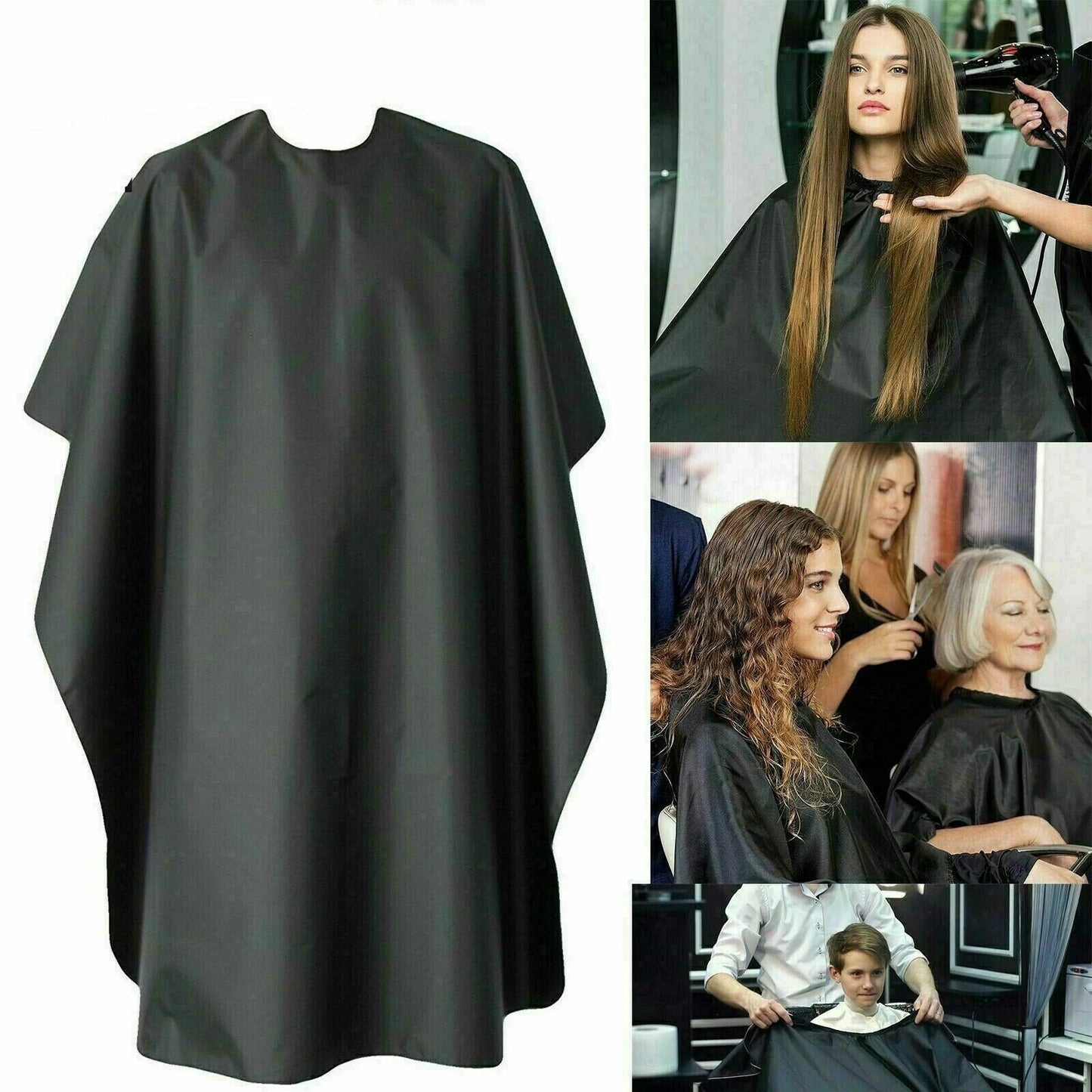 Professional black barber cape for salon hair cutting and hairdressing use-1