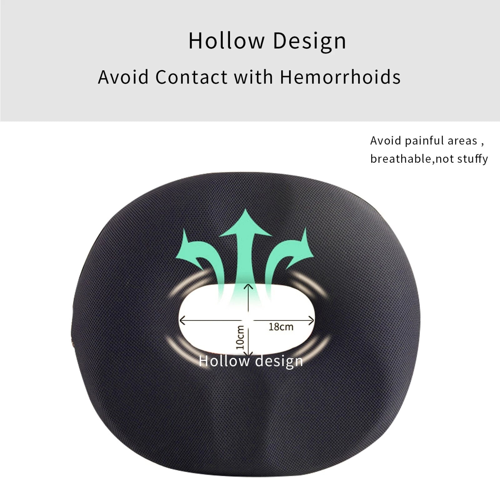 Memory foam donut cushion pillow for orthopedic tailbone pain relief seating support-4