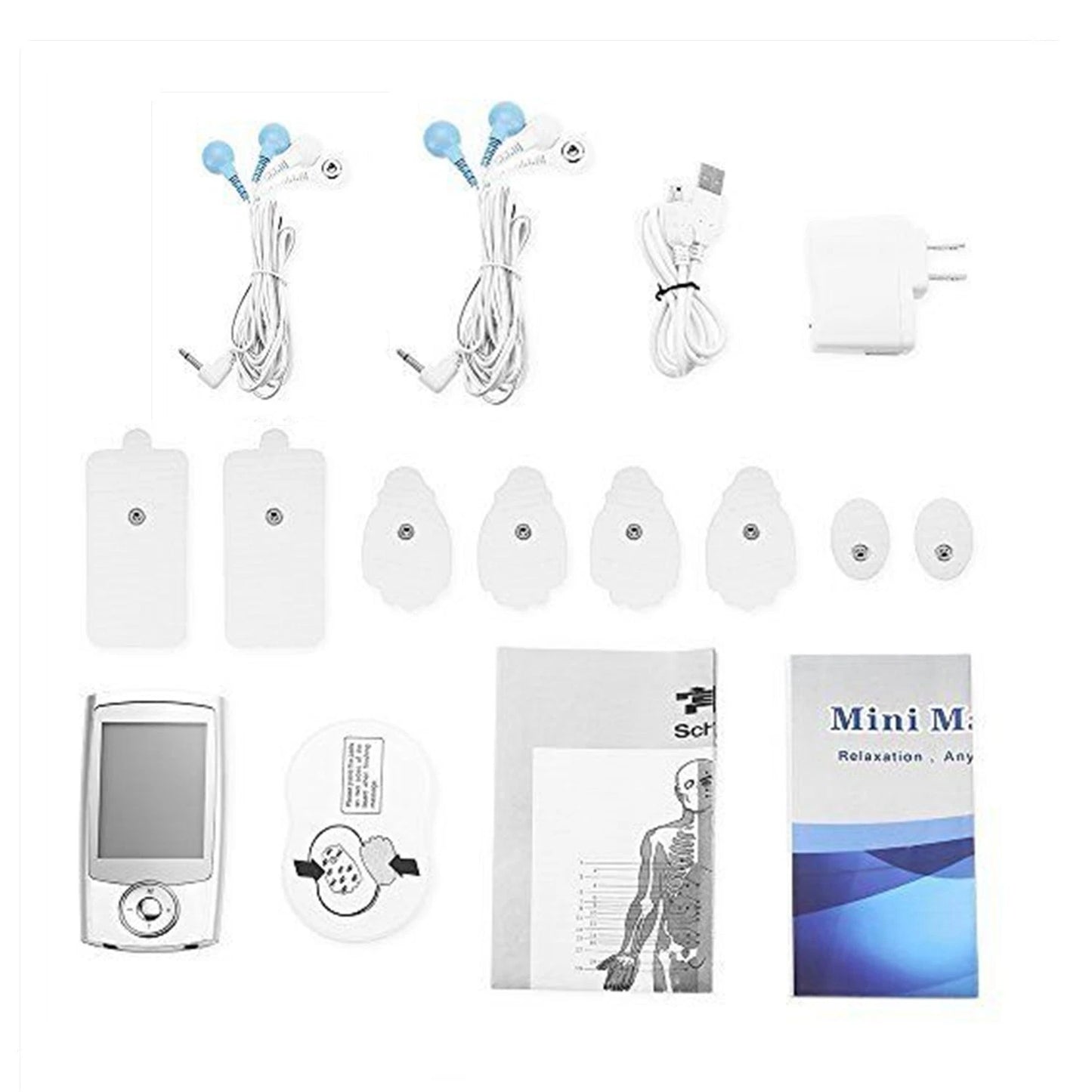 Rechargeable digital TENS machine pain relief therapy device with electrode pads-3