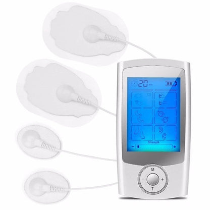 Rechargeable digital TENS machine pain relief therapy device with electrode pads-2