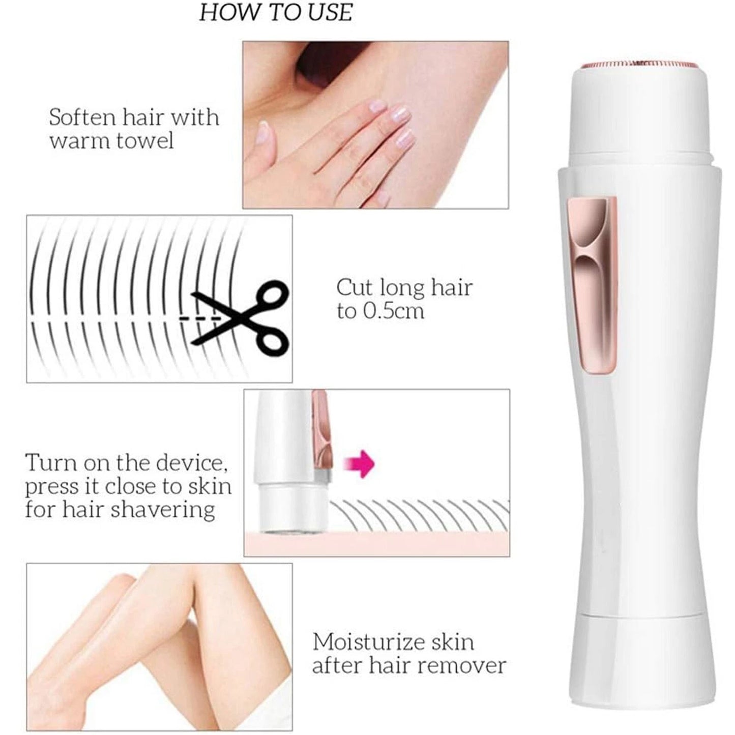 Facial epilator for women face and body hair removal compact grooming device-6