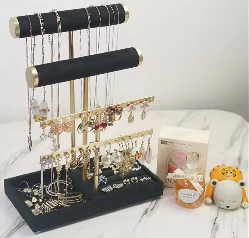 3 tier jewelry display stand for bracelets necklaces and earrings organization-1