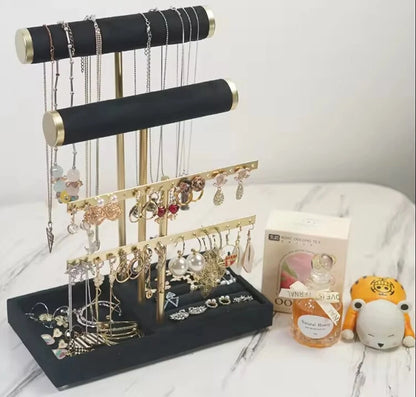 3 tier jewelry display stand for bracelets necklaces and earrings organization-1