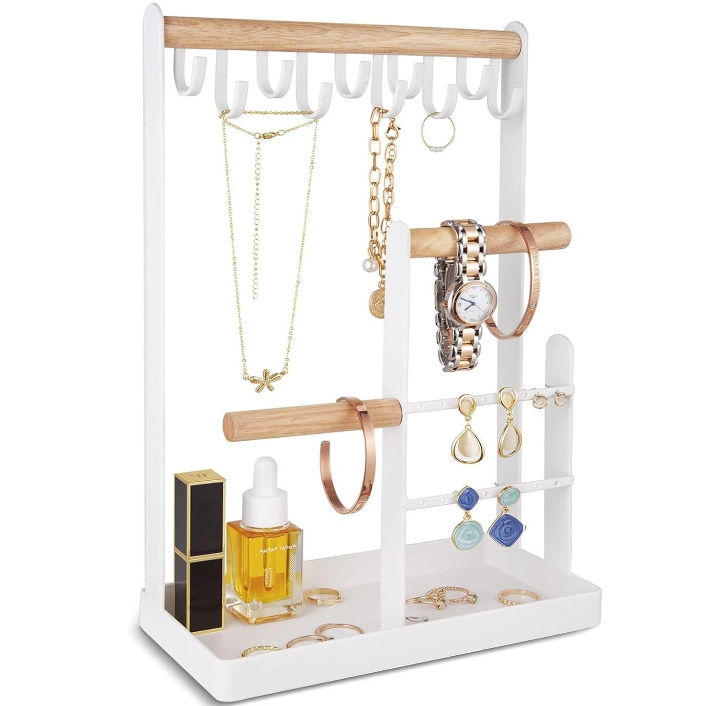 Multi tier jewelry stand holder for necklaces rings earrings and accessories-1