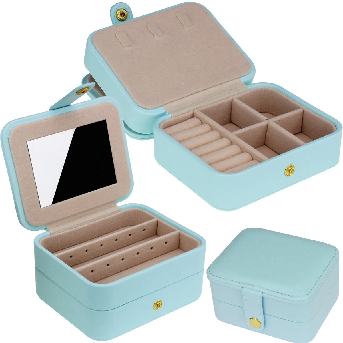 2 Layers Jewellery Boxes Storage Case Drawer Cabinet | Compact Jewelry Organizer for Earrings, Necklaces & Rings | Home & Travel Use