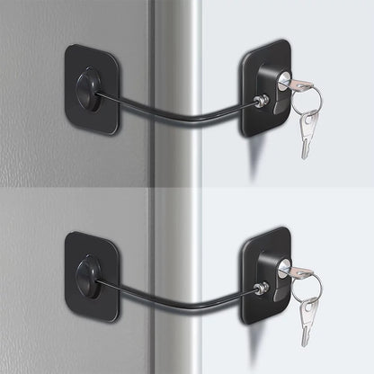 2 pack refrigerator door lock with adhesive and key system for child safety and baby proof kitchen protection-1