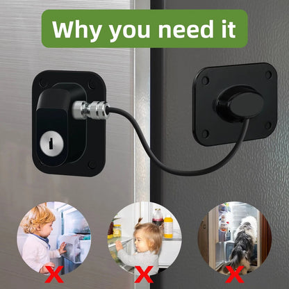 2 pack refrigerator door lock with adhesive and key system for child safety and baby proof kitchen protection-3