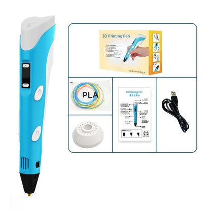 Electronic 3D Printing Pen for Kids LCD Screen, PLA Filament, DIY Art Tool | Creative Drawing & Craft Pen for STEM Learning
