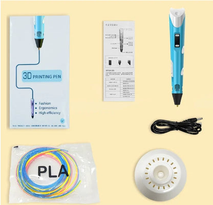 Electronic 3D Printing Pen for Kids LCD Screen, PLA Filament, DIY Art Tool | Creative Drawing & Craft Pen for STEM Learning