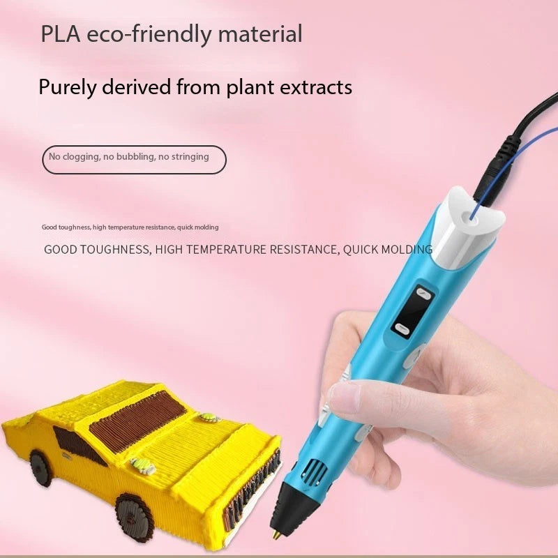 Electronic 3D Printing Pen for Kids LCD Screen, PLA Filament, DIY Art Tool | Creative Drawing & Craft Pen for STEM Learning