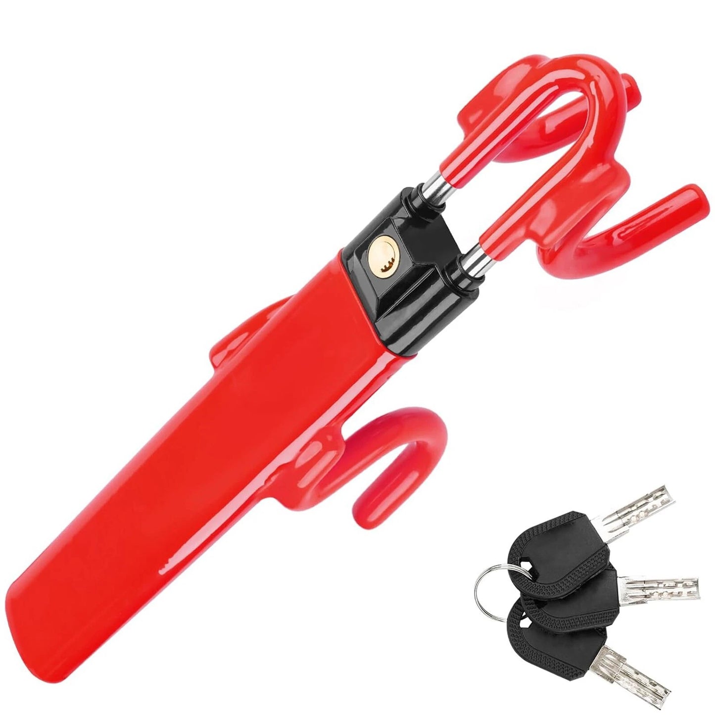 Heavy duty car steering wheel lock anti-theft hook crook security device for vehicles including cars and vans-1