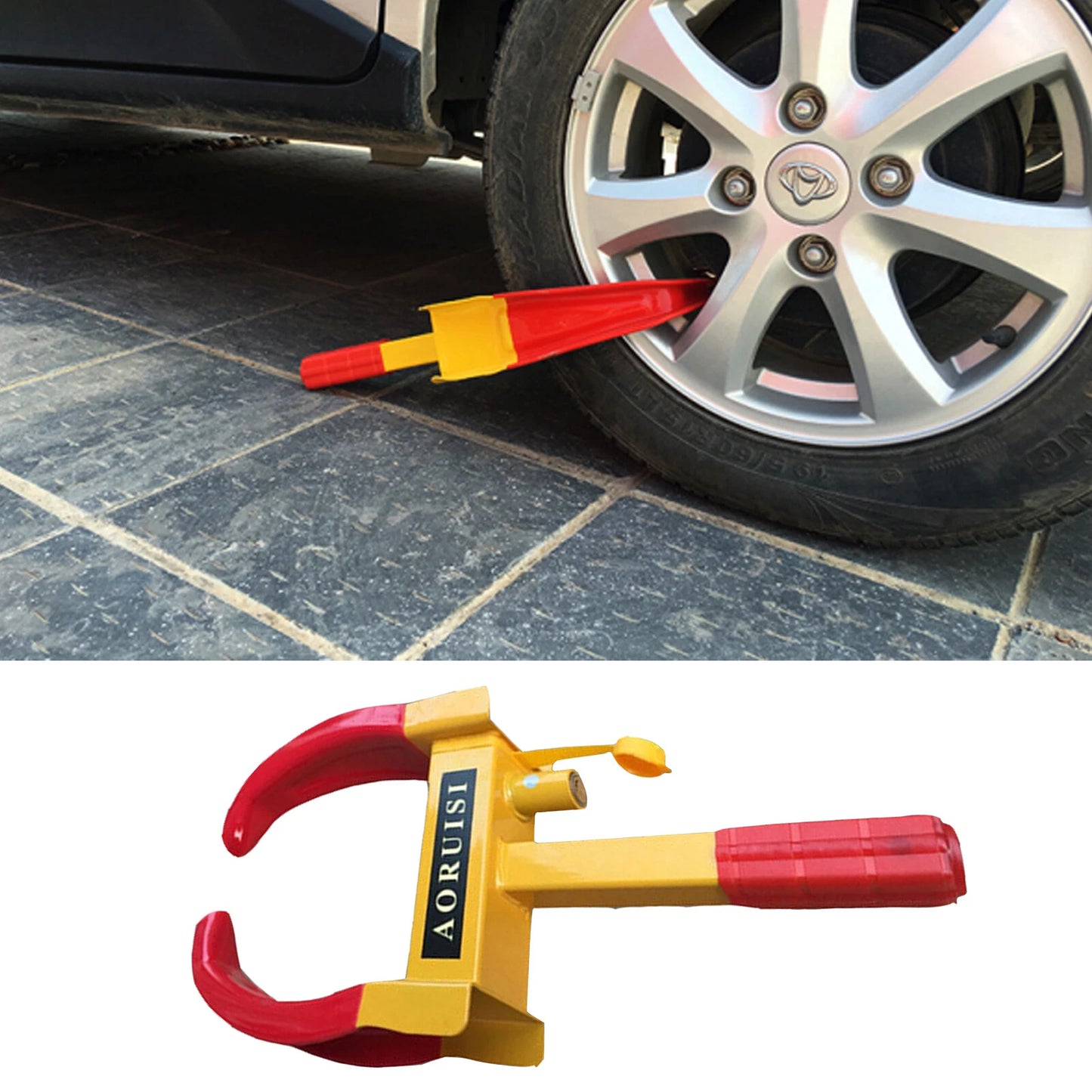 2 heavy duty wheel clamp locks with keys for caravan trailer car and van anti-theft security protection-1