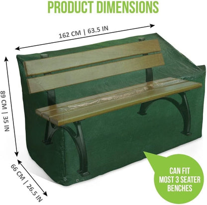 Heavy duty waterproof 3 seater garden bench cover protecting outdoor patio furniture from rain and weather damage-2