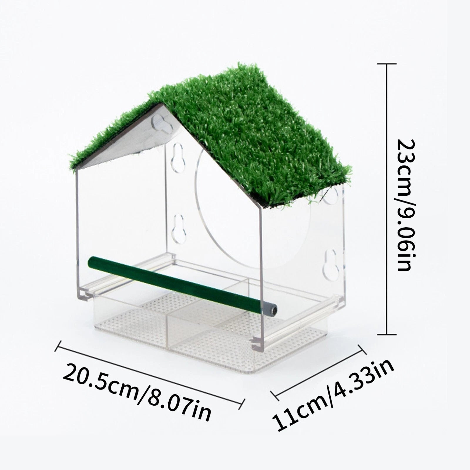 Clear perspex window bird feeder with suction cups for wild birds feeding and close-up bird watching from home-2