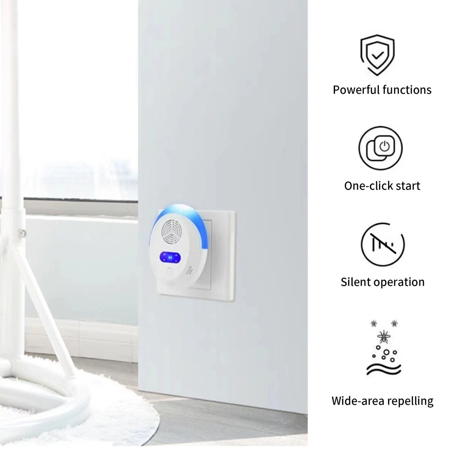 Ultrasonic plug-in pest repeller device for mice, mosquitoes, spiders and insects indoor home pest control-5