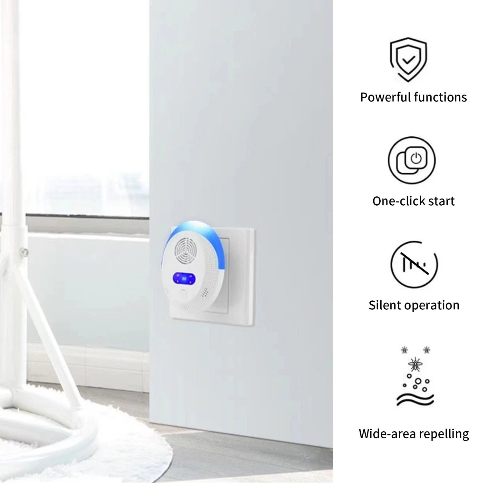 Ultrasonic plug-in pest repeller device for mice, mosquitoes, spiders and insects indoor home pest control-5
