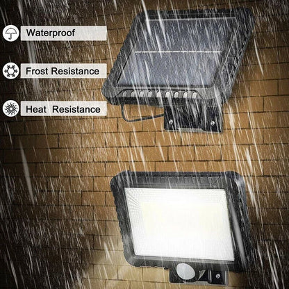 120 LED solar powered motion sensor wall light waterproof outdoor security lamp for garden and home use-3