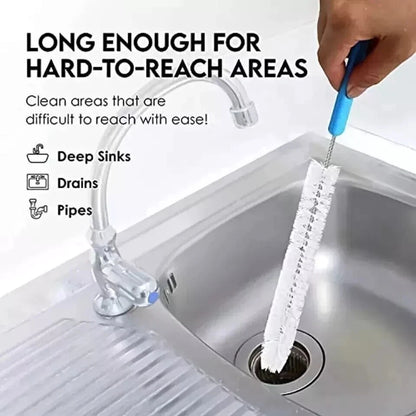2 piece nylon spiral cleaning brushes for pipes bottles and sink drains flexible long reach cleaning tool set-2