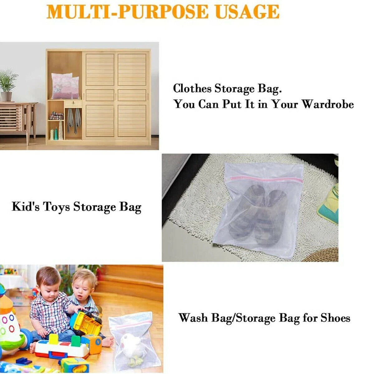 5 piece zipped mesh laundry wash bags set for protecting bras socks lingerie and delicate clothes in washing machine-2