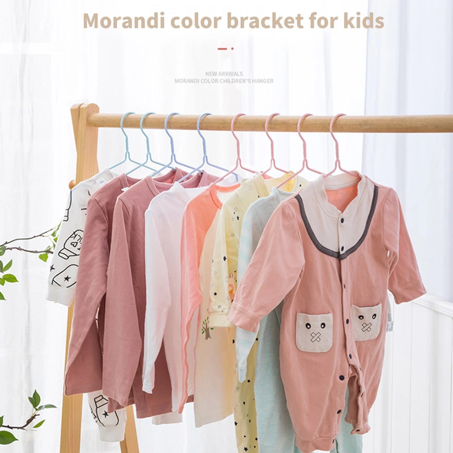 40 multicolour metal wire hangers for baby and kids clothes wardrobe organization lightweight coat hanger set-2