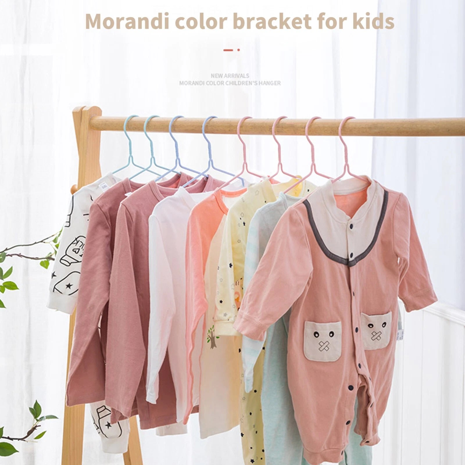40 multicolour metal wire hangers for baby and kids clothes wardrobe organization lightweight coat hanger set-2