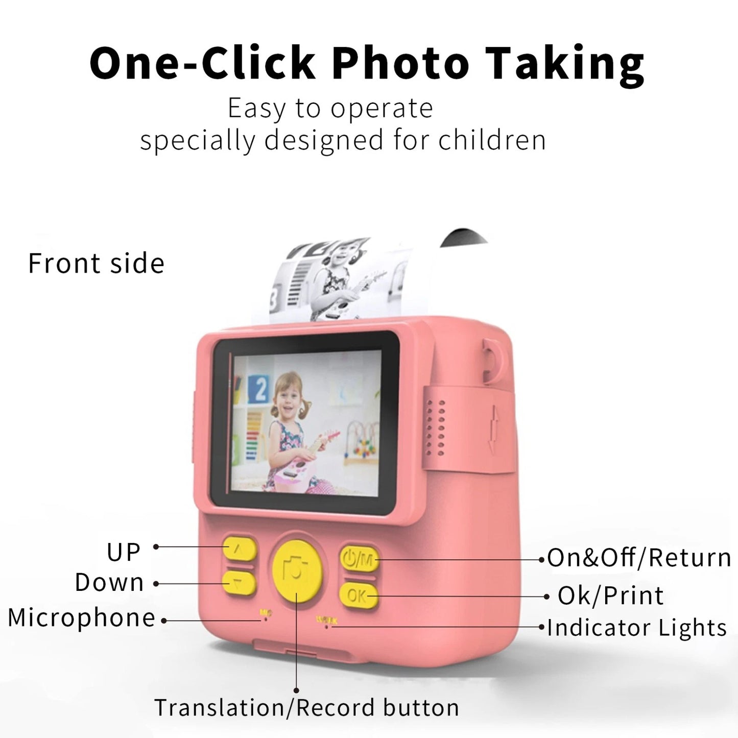 Kids LCD Camera Video Recorder 1080P Mini Digital Children Cam Instant Print | Portable Toy Camera for Kids Photography & Video