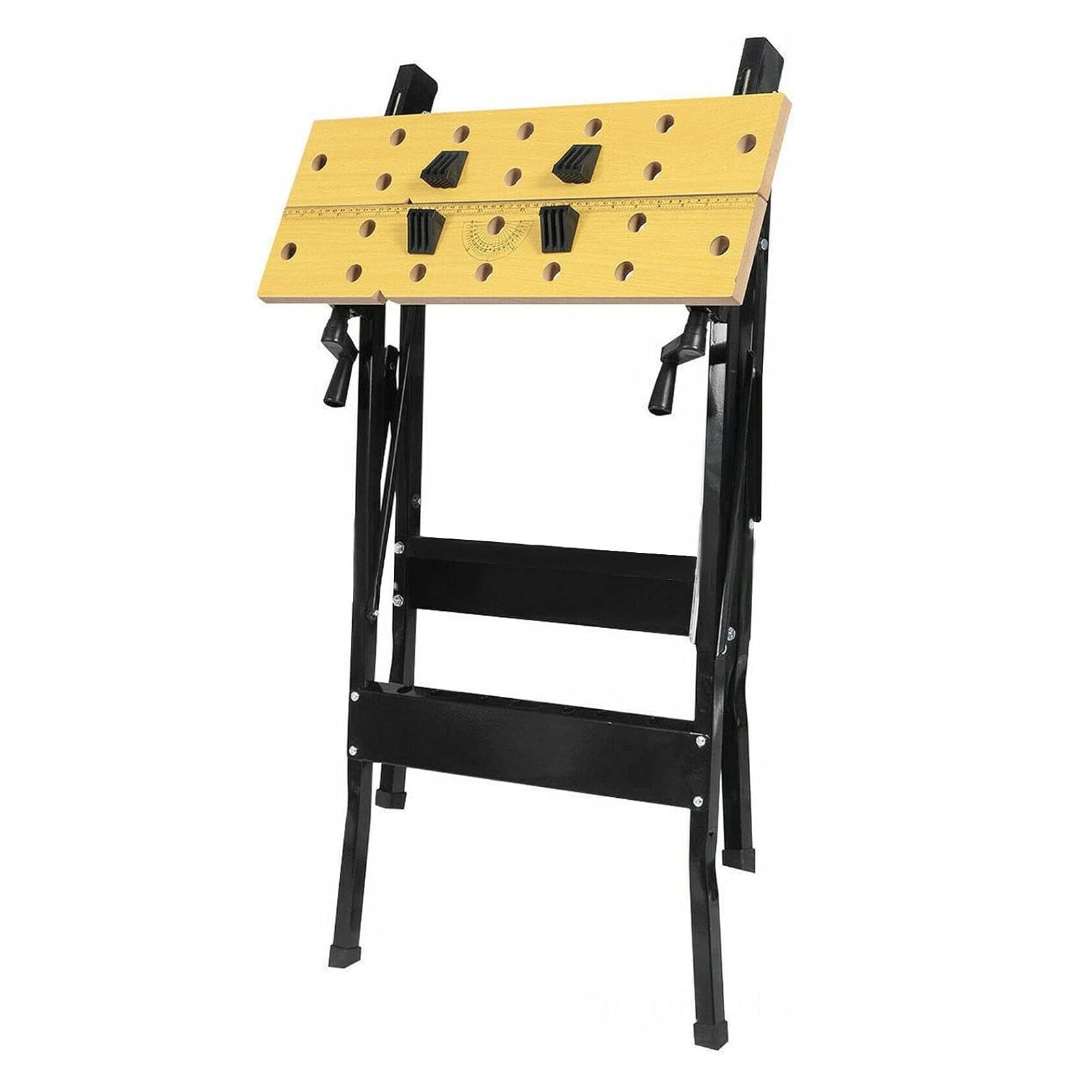 Foldable portable MDF workbench with clamping worktop for DIY woodworking garage and workshop tasks-2

