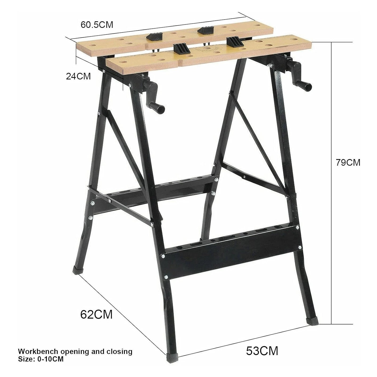 Foldable portable MDF workbench with clamping worktop for DIY woodworking garage and workshop tasks-3