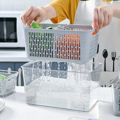 Fridge organiser storage box for fruits and vegetables stackable multipurpose refrigerator kitchen container-3